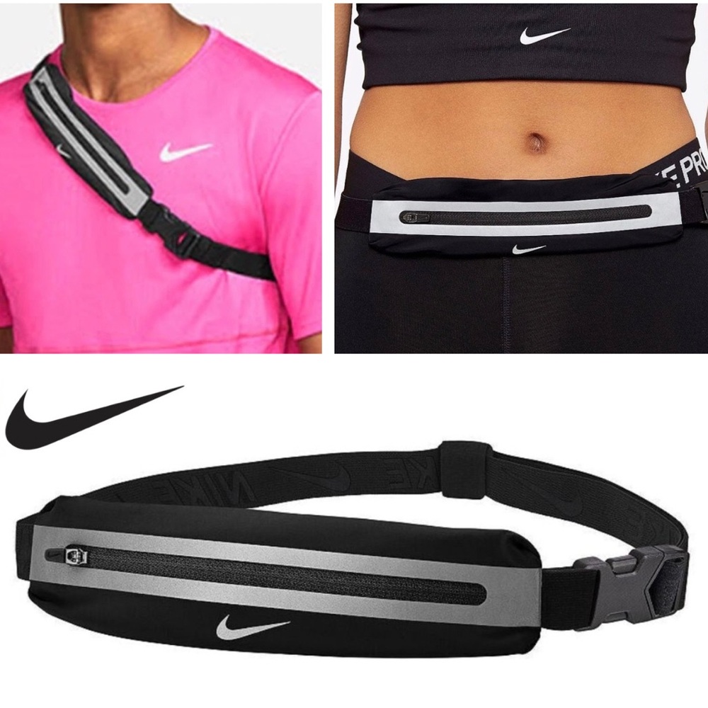 Nike Run Slim 3.0 Black Running Waist Pack/Belt Fanny Reflector Adjustable